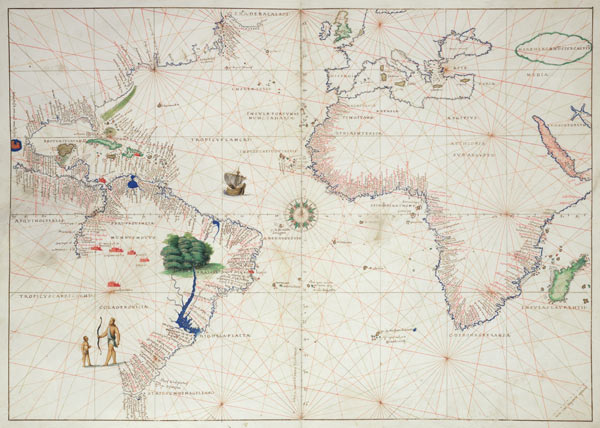 The New World, from an Atlas of the World in 33 Maps, Venice, 1st September 1553(see also 330961) od Battista Agnese