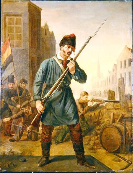 Soldier of the Belgian Revolution in 1830 od Belgian School