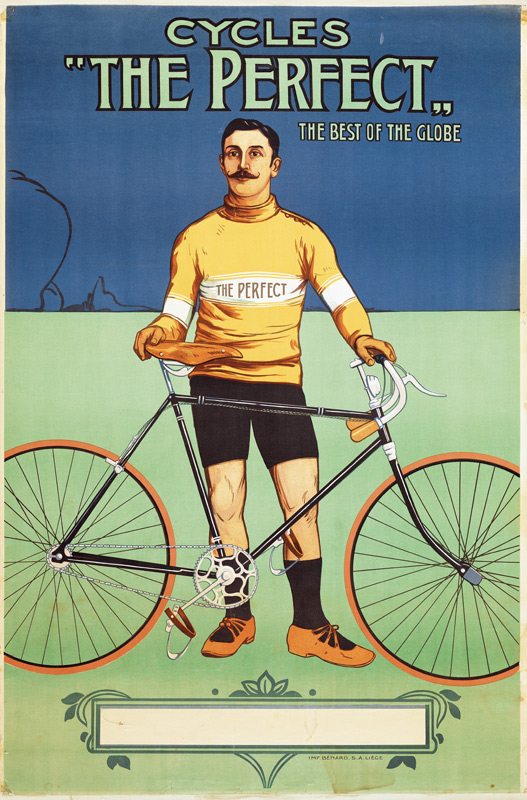 Poster advertising 'The Perfect' bicycle od Belgian School, (19th century)