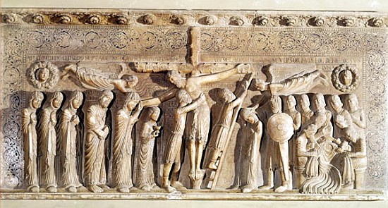 Relief panel depicting the Deposition, 1178 (marble) od Benedetto Antelami