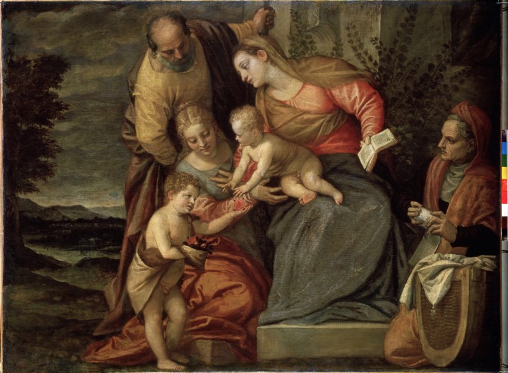The Holy Family with Saints Catherine, Anne and John the Baptist od Benedetto Caliari