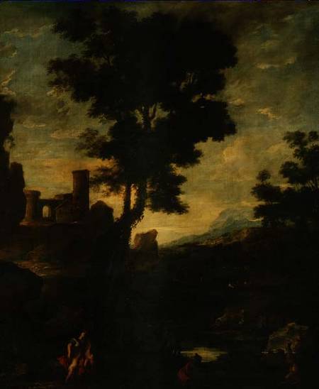 Landscape with Leto and the peasants transformed into frogs od Benito-Manuel de Aguero