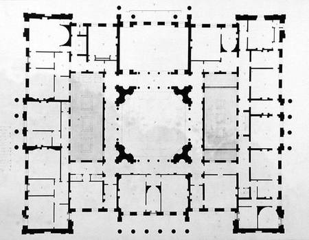 Plan of the Bedchamber floor of a house od Benjamin Dean Wyatt