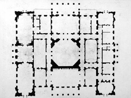 Plan of the principal floor of a house, 1815 od Benjamin Dean Wyatt