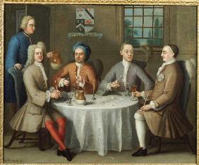 Group portrait with Sir Thomas Sebright, Sir John Bland and two friends