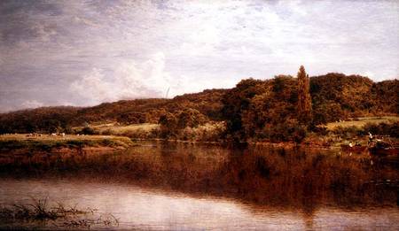 River Scene, Streatley on the Thames od Benjamin Williams Leader