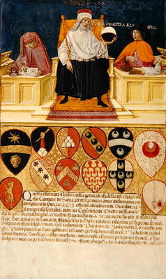 Good government in the public finance office, 1474 (oil on panel) od Benvenuto  di Giovanni