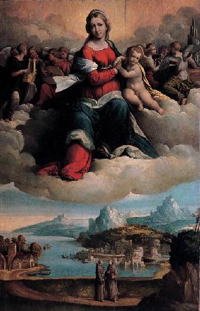Madonna and Child in glory with the saints Anthony of Padua and Francis