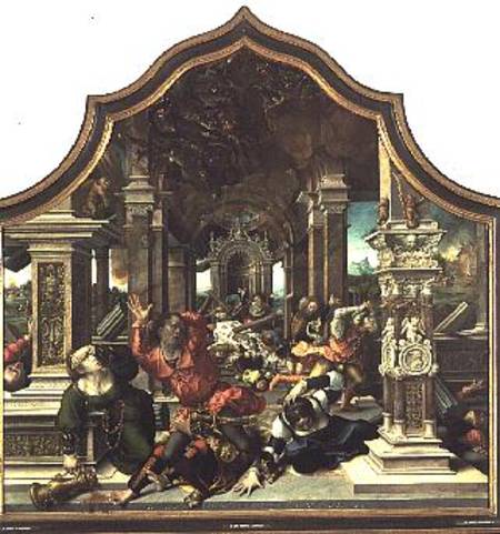 The Destruction of the House of Job, central panel of the Triptych of the Virtue of Patience od Bernard van Orley