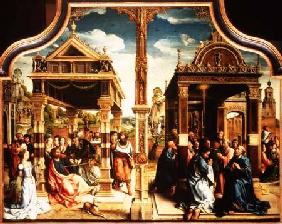 St. Thomas and St. Matthew Altarpiece, centre panel of triptych depicting scenes from the lifes of t