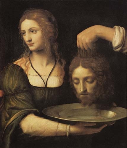 Salome receives the head of Johannes of the Täufers. od Bernardino Luini