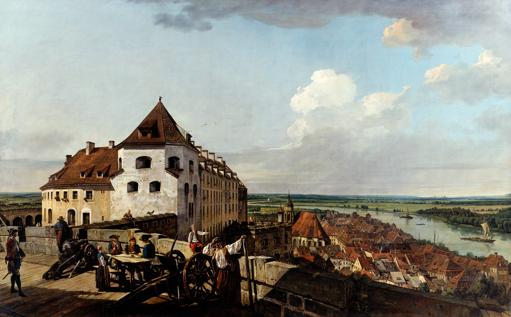 Die  Festung Sonnenstein und Pirna vom Hohen Berg od Bernardo Bellotto