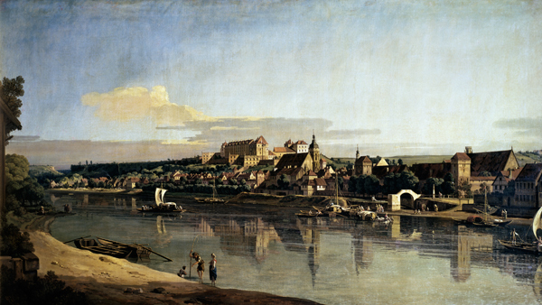 View of Pirna from the right bank of the Elbe od Bernardo Bellotto
