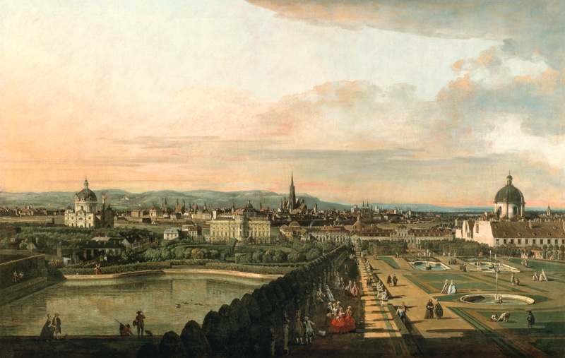 Wien vom Belvedere aus od Bernardo Bellotto