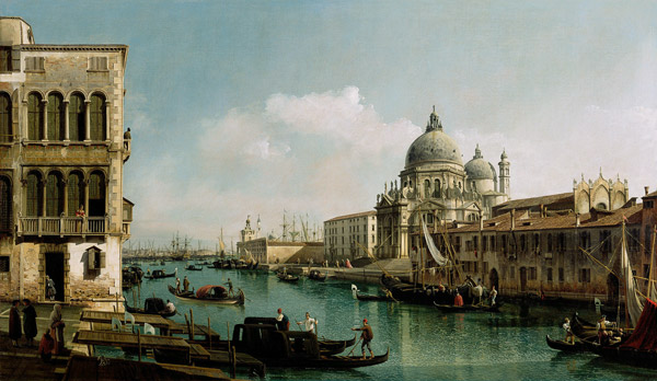Pohled na Grand Canal a Punta della Dogana od Bernardo Bellotto