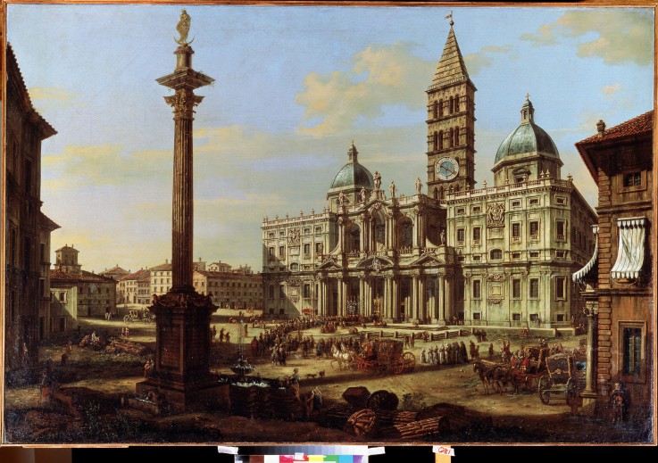 The Piazza and Church of Santa Maria Maggiore in Rome od Bernardo Bellotto