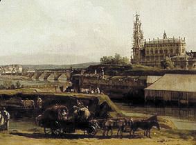 Elbufer con Dresden of this below the fortress works (part) od Bernardo Bellotto
