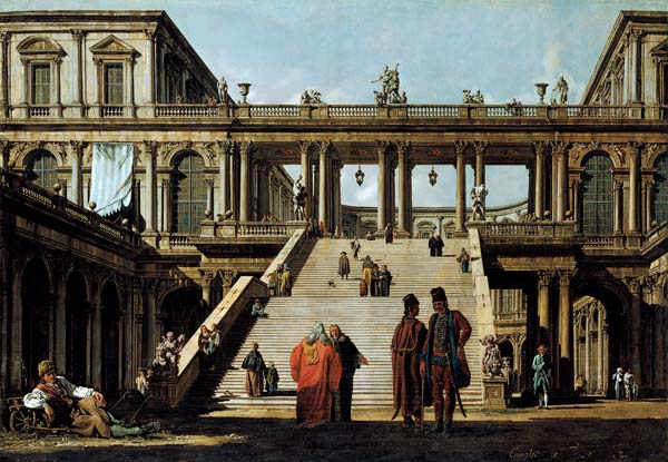 Ideal Landscape with Palace Steps od Bernardo Bellotto