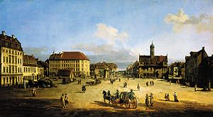 The market place in the new town of Dresden od Bernardo Bellotto