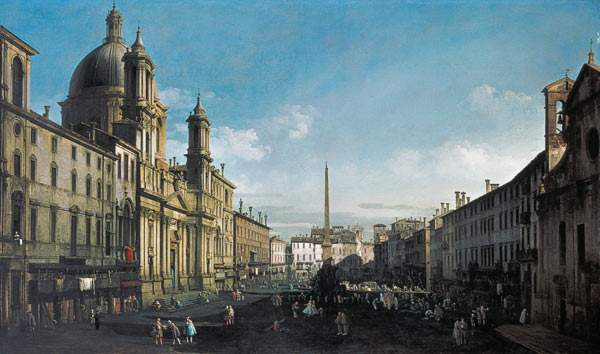 The Piazza Navona in Rome. od Bernardo Bellotto