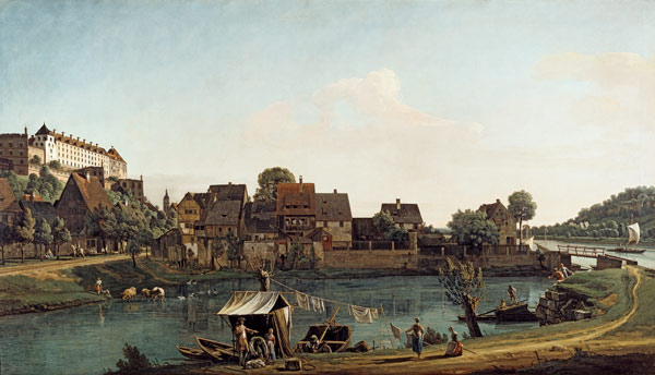 Die Schiffervorstadt in Pirna od Bernardo Bellotto