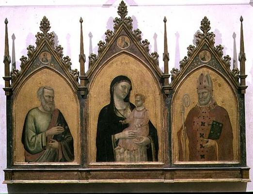 Madonna and Child with SS. Matthew and Nicholas, altarpiece, 1328 (tempera on panel) od Bernardo Daddi
