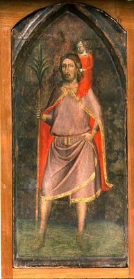 St. Christopher (tempera on panel) od Bernardo Daddi