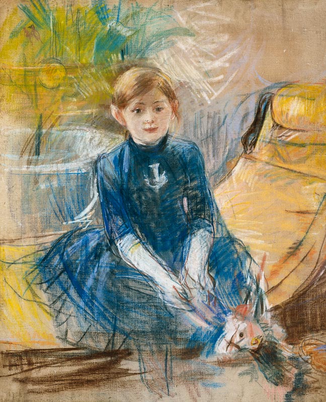 Little Girl with a Blue Jersey od Berthe Morisot