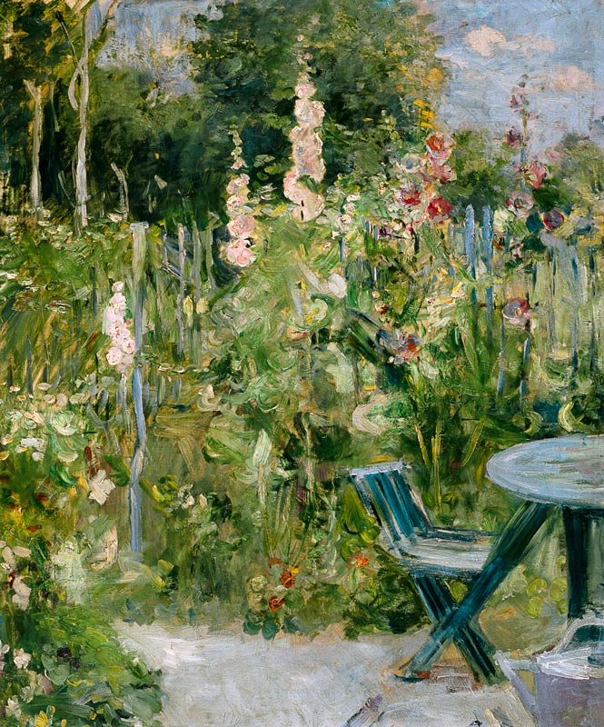 Roses Tremieres (Hollyhocks) od Berthe Morisot