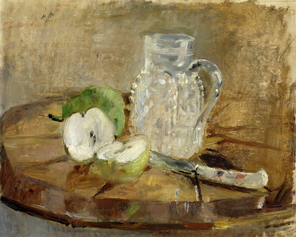 Still Life with a Cut Apple and a Pitcher od Berthe Morisot