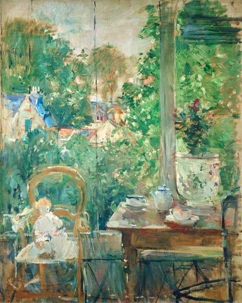 The little sweetie on the veranda. od Berthe Morisot
