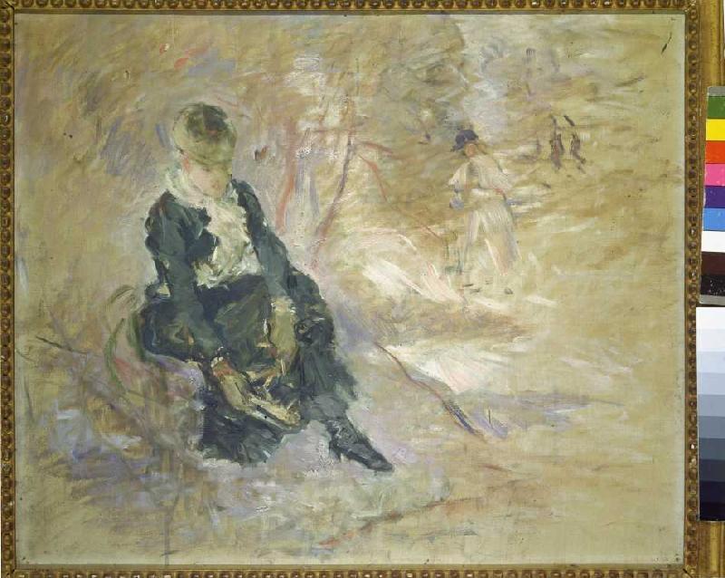 Young woman at the skate attracting od Berthe Morisot