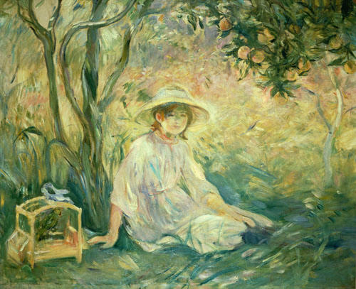 Young girl under orange trees od Berthe Morisot