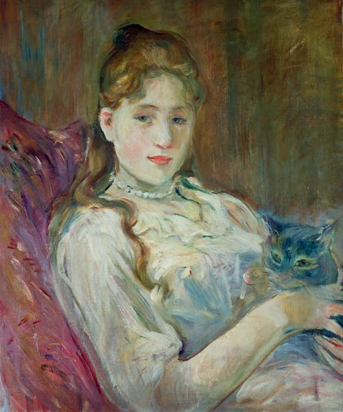 Girl with cat od Berthe Morisot