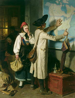 The Emigrants (oil on canvas) od Berthold Woltze