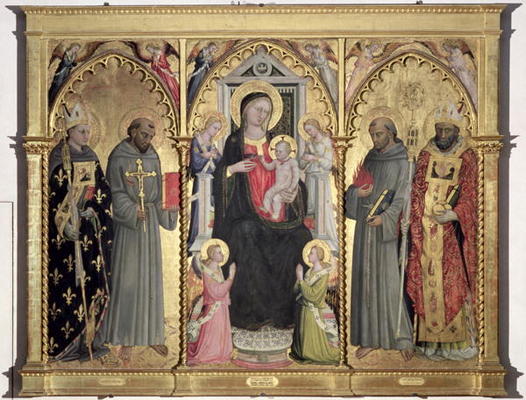 Madonna and Child with St. Louis of Toulouse, St. Francis of Assisi, St. Anthony of Padua and St. Ni od Bicci  di Lorenzo