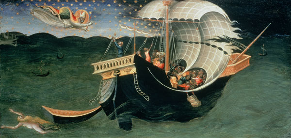 St. Nicholas rebuking the Tempest od Bicci  di Lorenzo