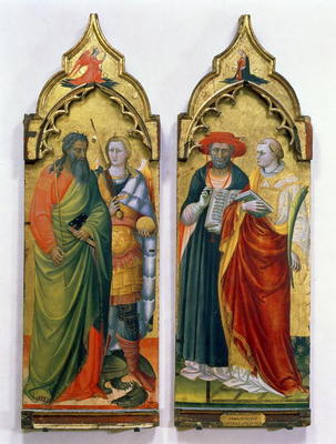 St. Andrew, St. Michael, St. Jerome and St. Lawrence (tempera on panel) od Bicci  di Lorenzo
