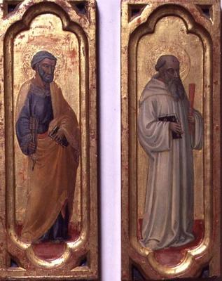 St. Peter and St. Benedict (tempera on panel) od Bicci  di Lorenzo