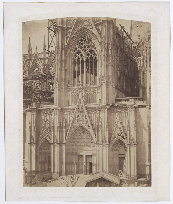 Cologne: The south facade of the cathedral under construction od Bisson Frères
