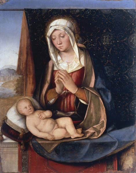 Boccaccino / Mary Worshipping Child od Boccaccio Boccaccino