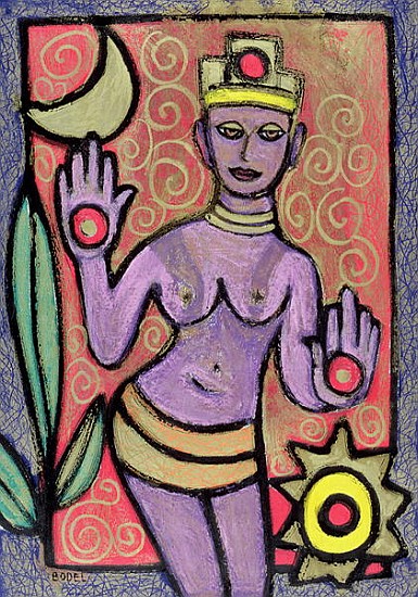 Goddess, 2002 (oil, pastel & Indian ink on paper)  od Bodel  Rikys