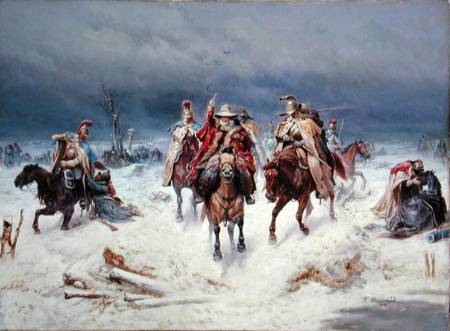 French Forces Crossing the River Berezina in November 1812 od Bogdan Willewalde
