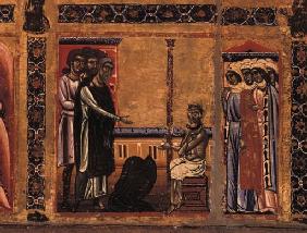 Szene aus dem Leben des hl. Franziskus. Ausschnitt aus der Altartafel mit Szenen aus dem Leben des h
