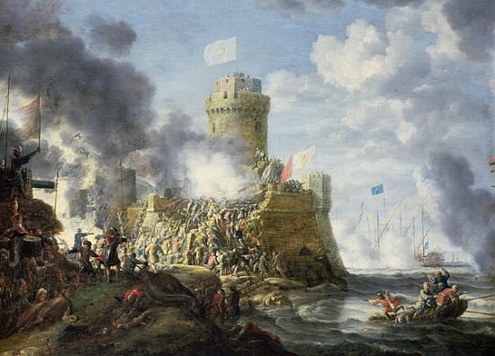 Turks Storming a Seaport od Bonaventura Peeters
