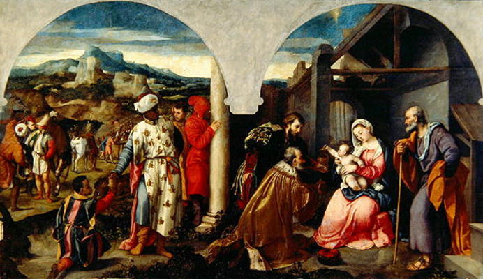 Adoration of the Magi (oil on canvas) od Bonifacio  Veronese