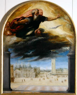 The Eternal Father and Saint Mark's Square, c.1543 (oil on canvas) od Bonifacio  Veronese