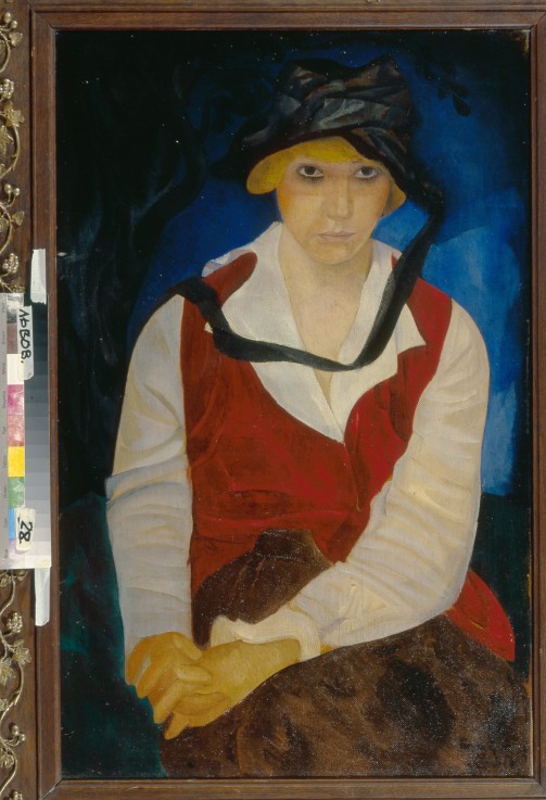 Portrait of the artist's wife od Boris Dimitrijew. Grigorjew