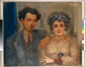 Portrait of the artist Nikiolai Remizov (1887-1975) with his wife