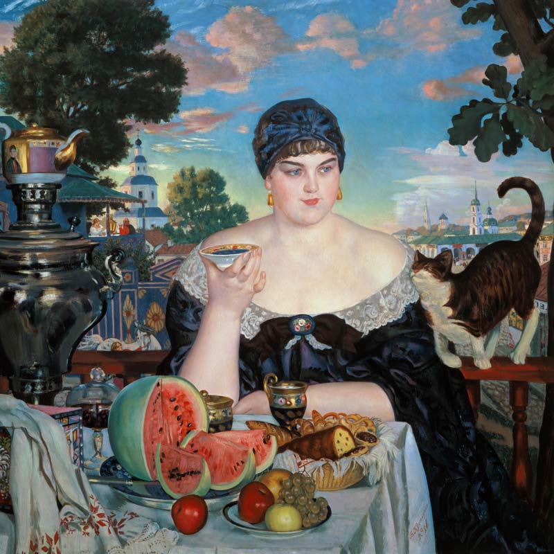 The Merchant's Wife at Tea od Boris Michailowitsch Kustodiew
